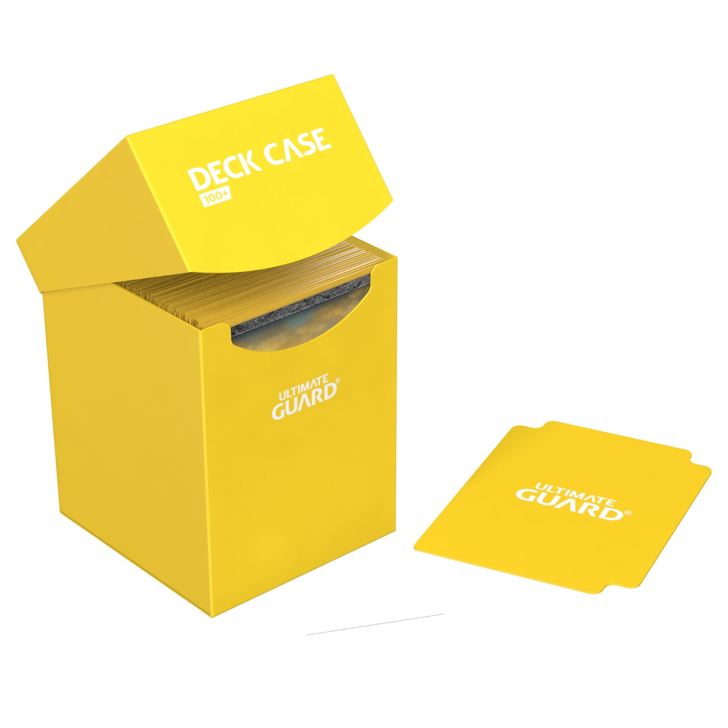 Ultimate Guard 100+ Yellow Deck Box with label and divider