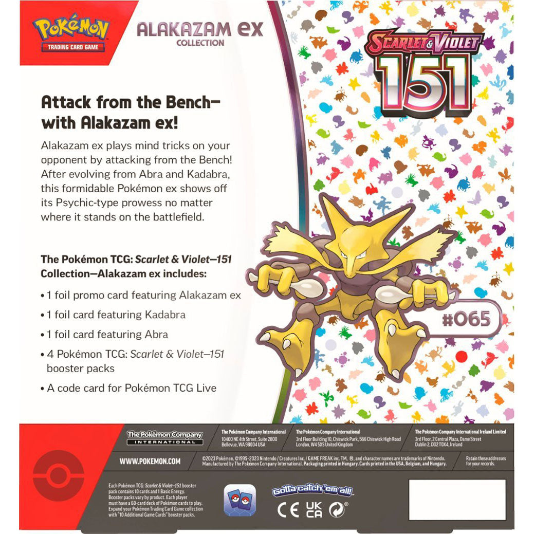 Pokemon 151 Alakazam ex Collection Box back