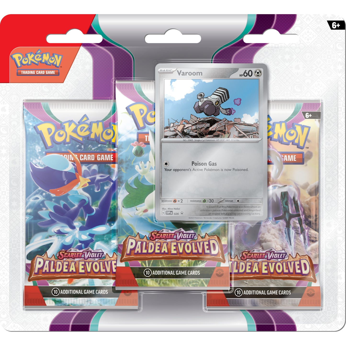 Pokemon Paldea Evolved 3 Pack Blister Varoom Promo SVP026