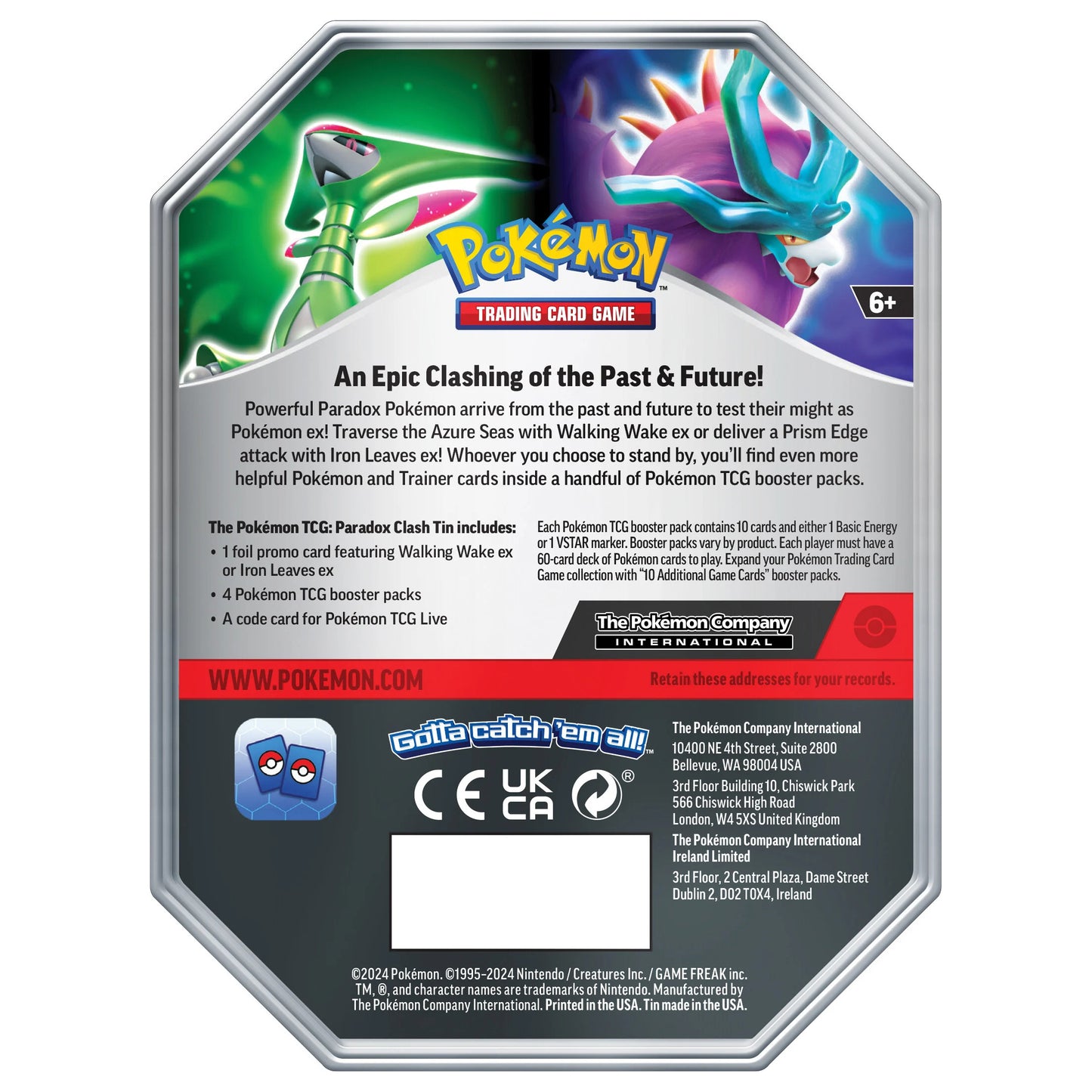 Pokemon Paradox Clash Tin Back