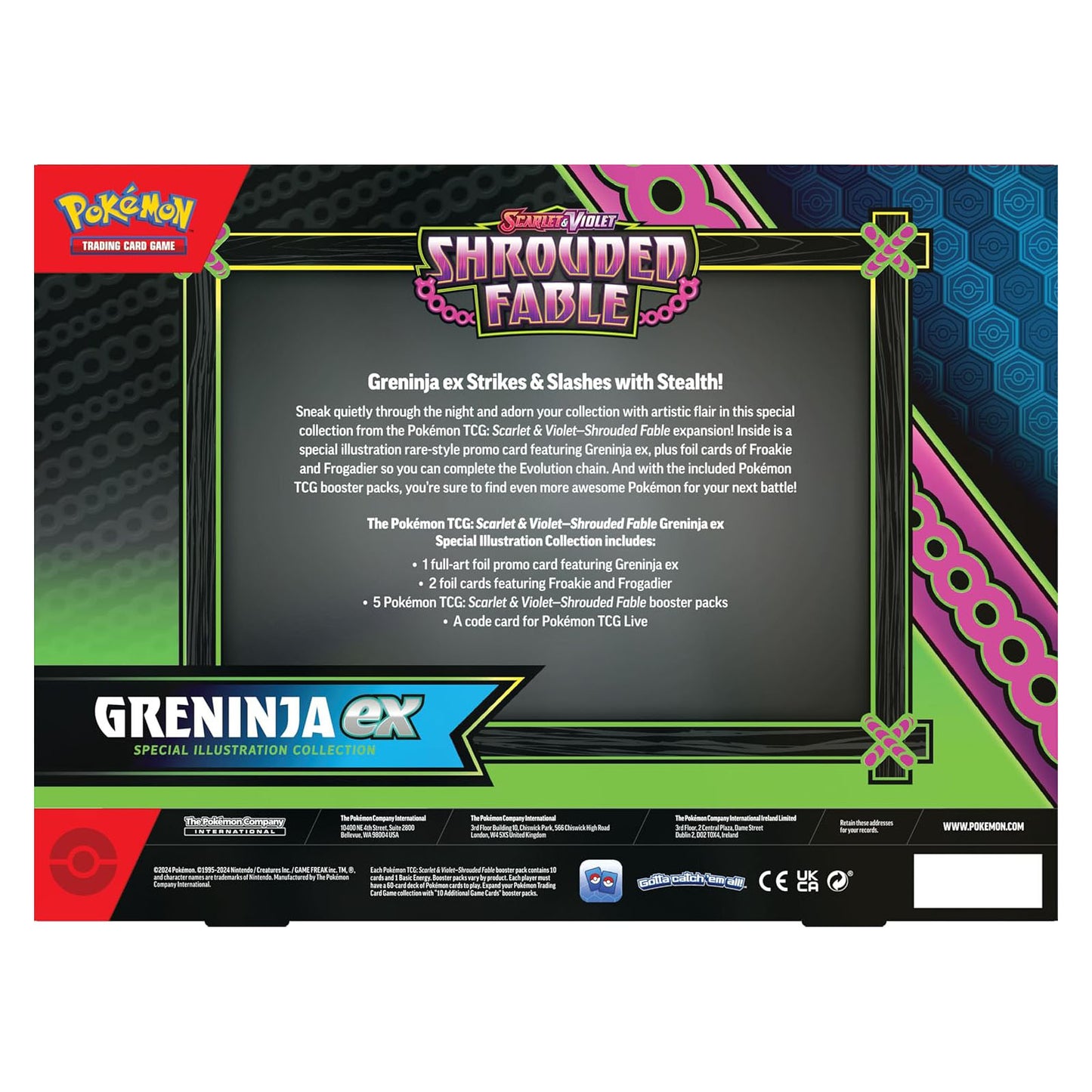 Pokemon Shrouded Fable Greninja ex Special Collection Box Back