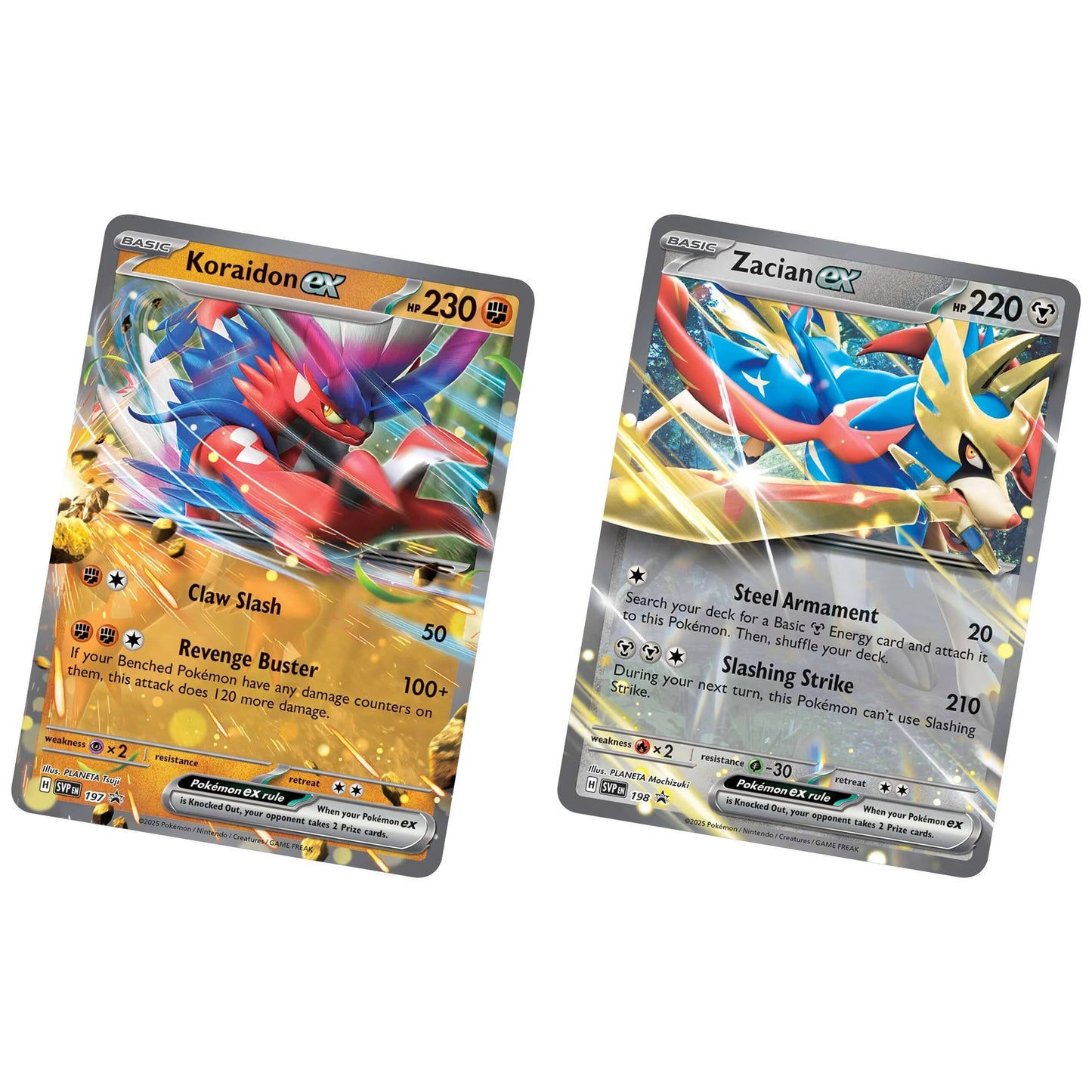 Pokemon Koraidon ex SVP197 Zacian ex SVP198 Promo cards
