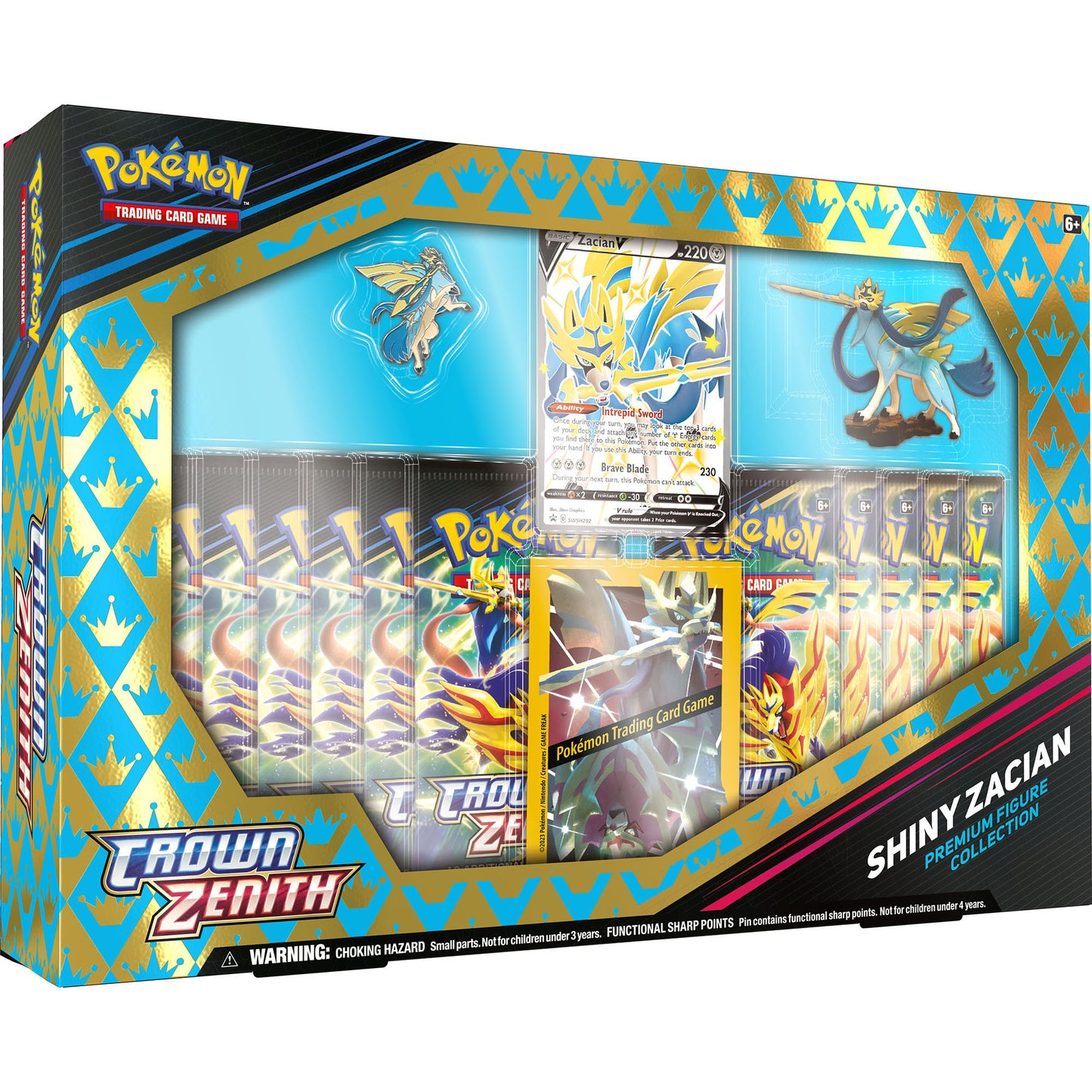 Pokemon Crown Zenith Shiny Zacian & Shiny Zamazenta Premium Figure Collection Boxes Pair
