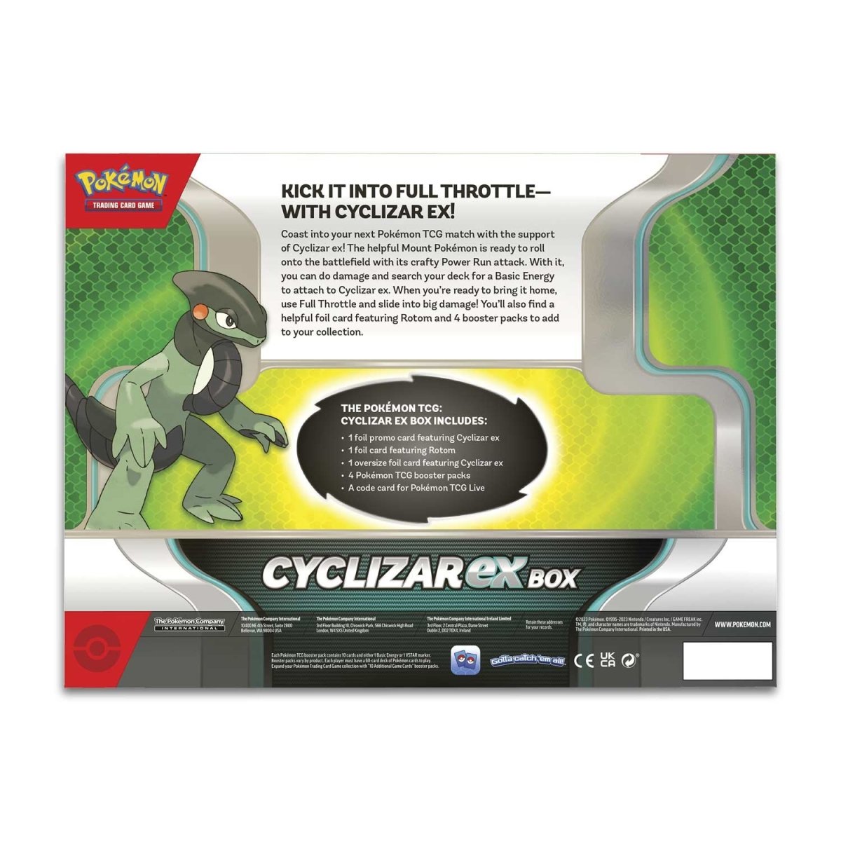 Pokemon Cyclizar ex Collection Box back