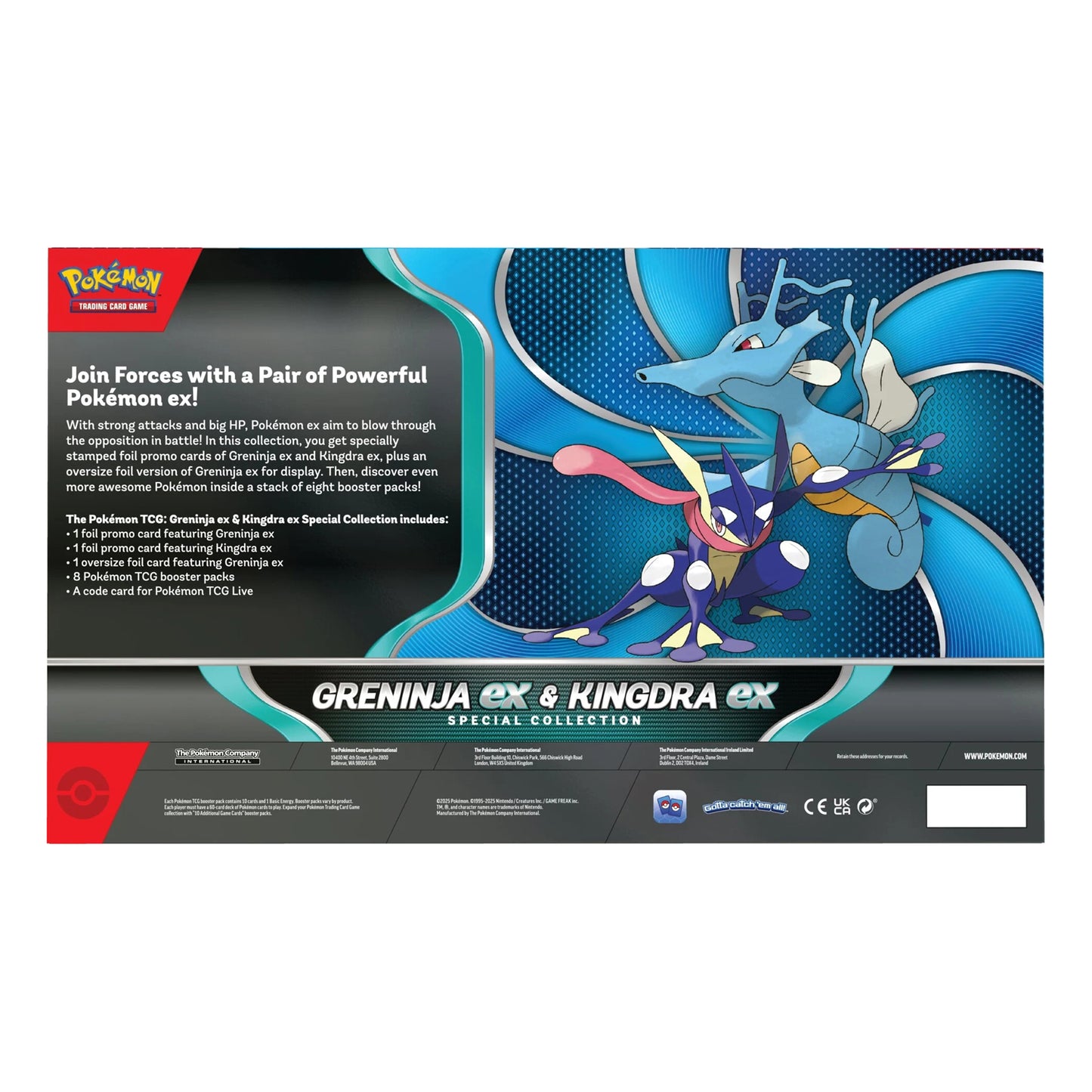 Pokemon Greninja ex & Kingdra ex Special Collection Back