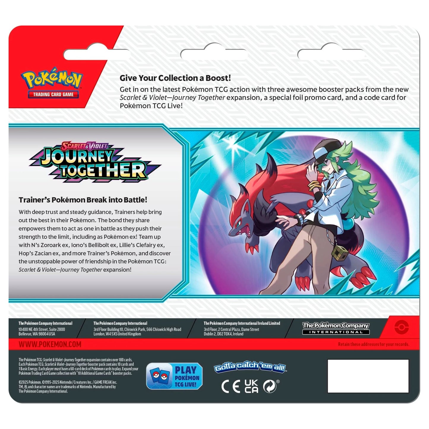 Pokemon Journey Together 3 Pack Blister Back