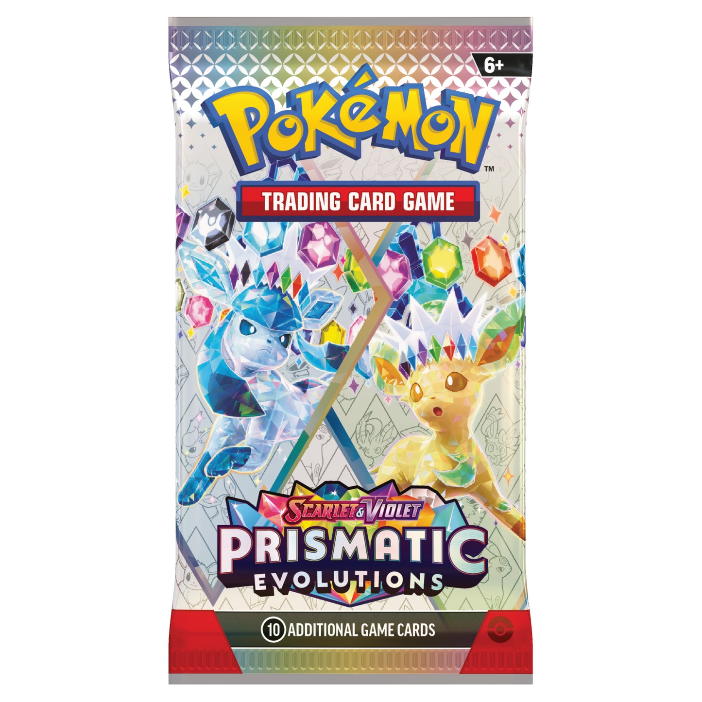 Pokemon Prismatic Evolutions Booster Pack Glaceon Leafeon Art