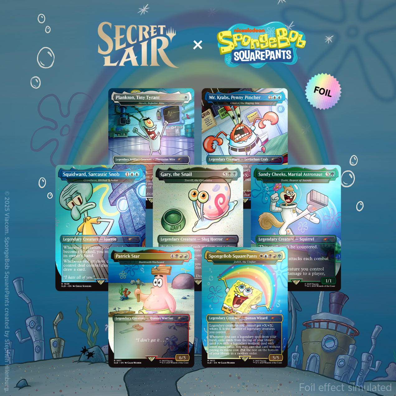 Magic The Gathering x Spongebob Squarepants Legends of Bikini Bottom Foil Edition Secret Lair
