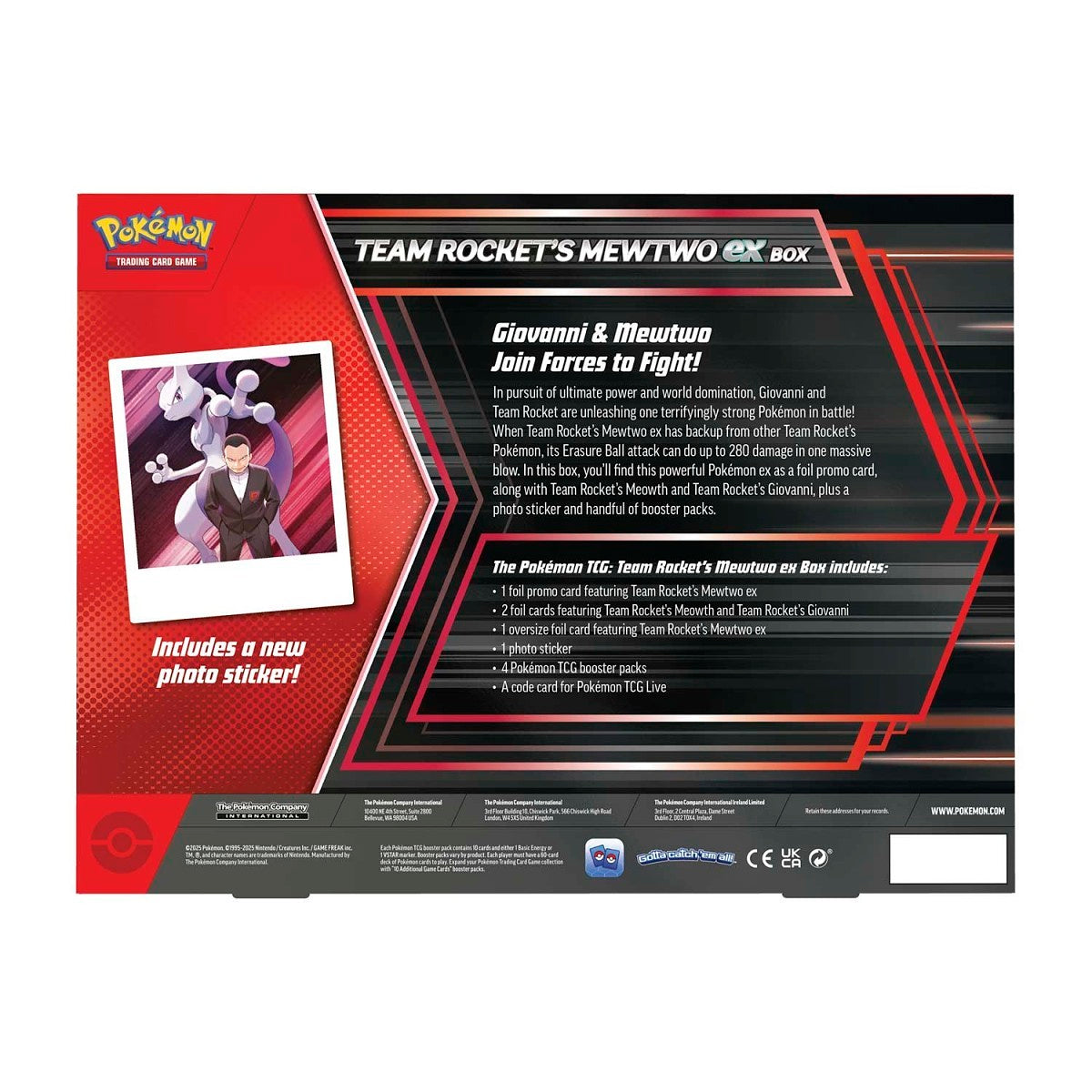 Pokemon TCG Team Rocket's Mewtwo ex Box