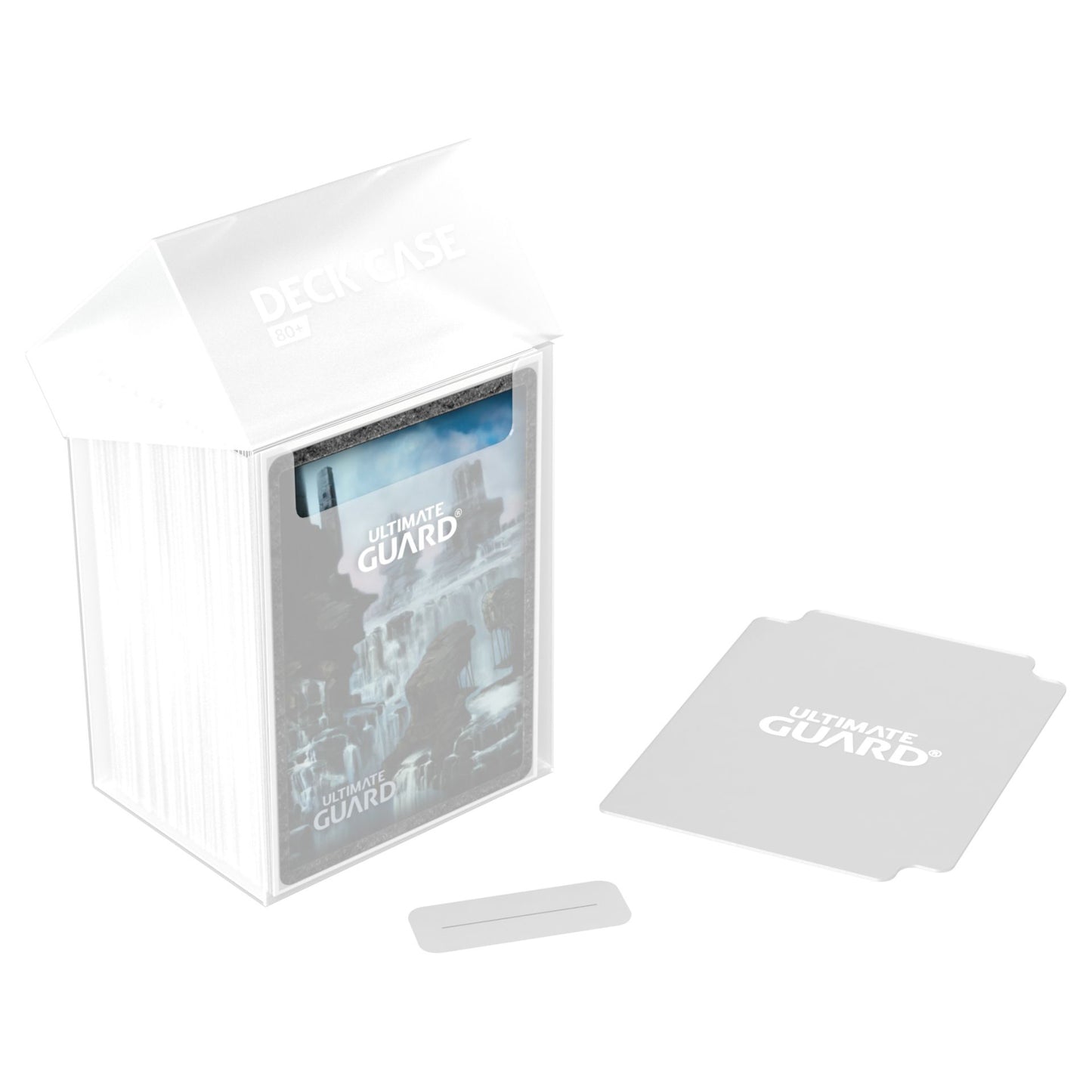 Ultimate Guard 80+ Transparent Deck Box with label and divider