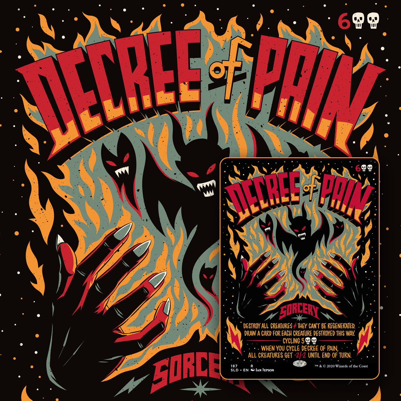 MTG Our Show Is On Friday Can You Make It Secret Lair Card Decree of Pain