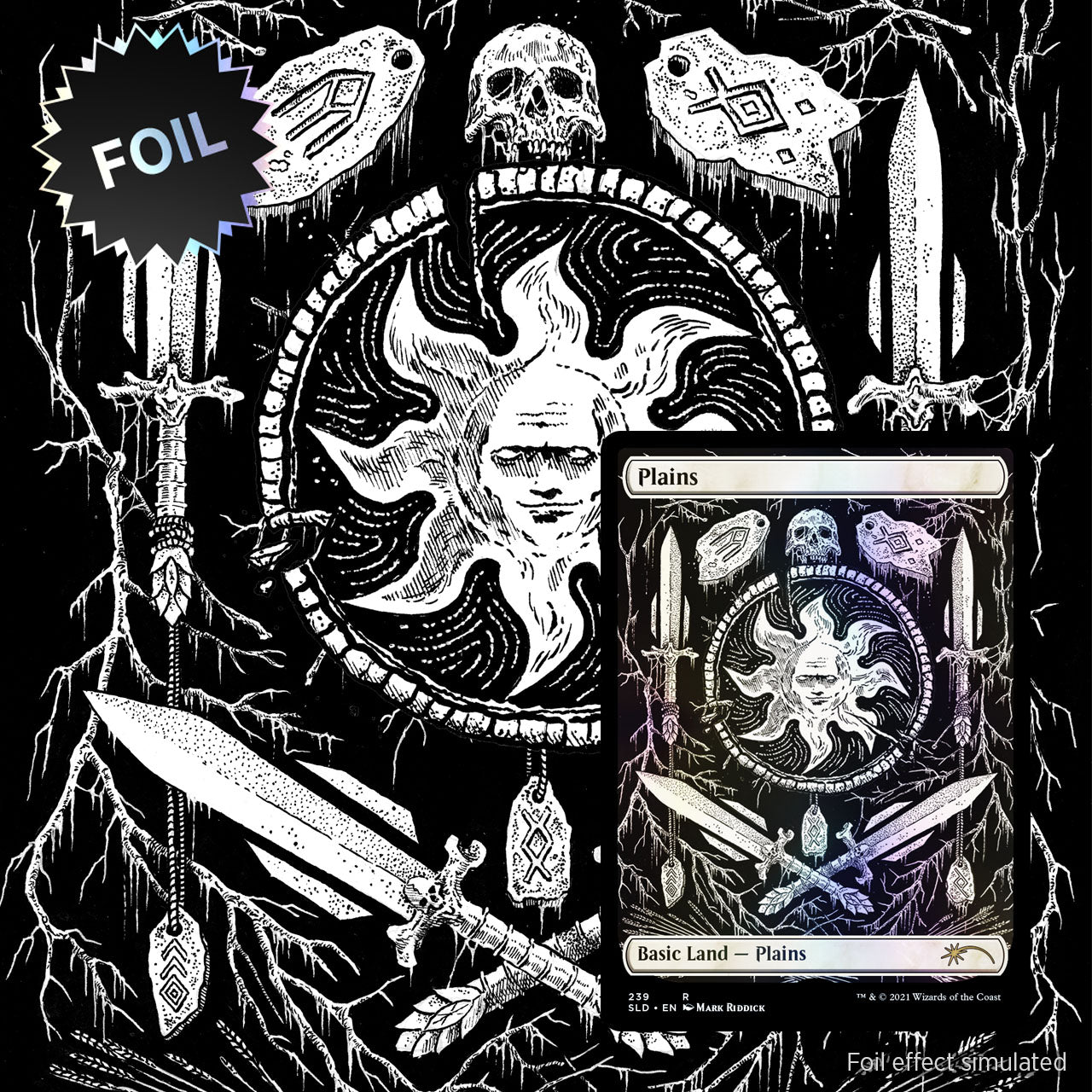MTG The Unfathomable Crushing Brutality of Basic Lands Foil Edition Secret Lair Card Plains