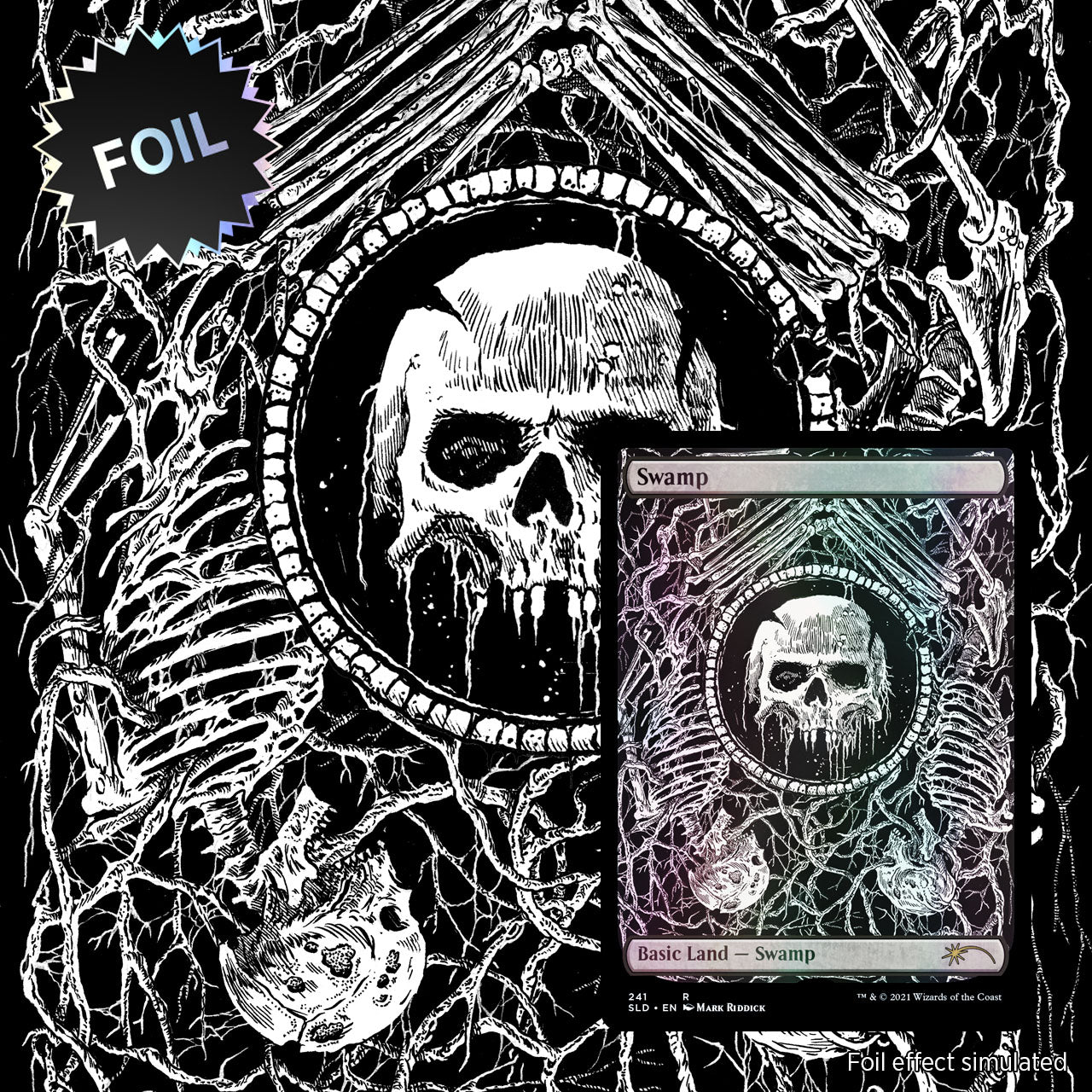 MTG The Unfathomable Crushing Brutality of Basic Lands Foil Edition Secret Lair Card Swamp