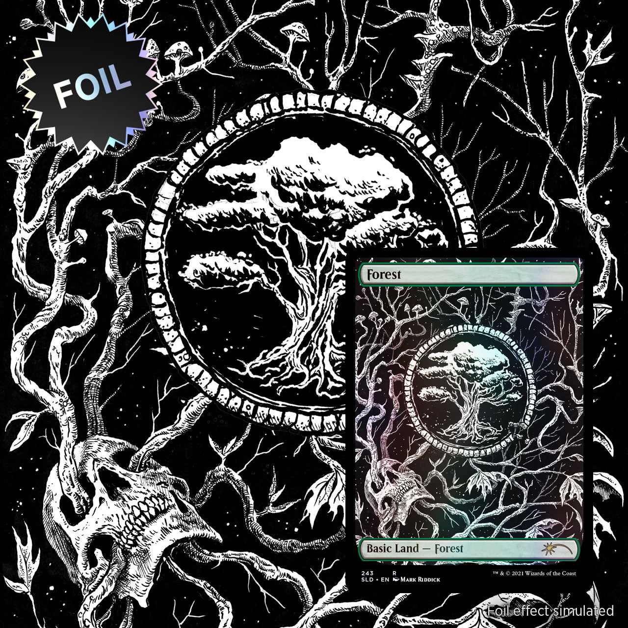 MTG The Unfathomable Crushing Brutality of Basic Lands Foil Edition Secret Lair Card Forest