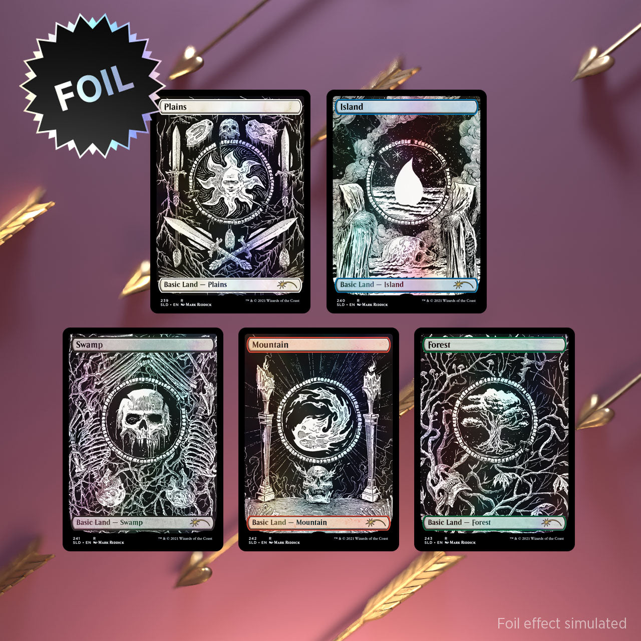 MTG The Unfathomable Crushing Brutality of Basic Lands Foil Edition Secret Lair Cards