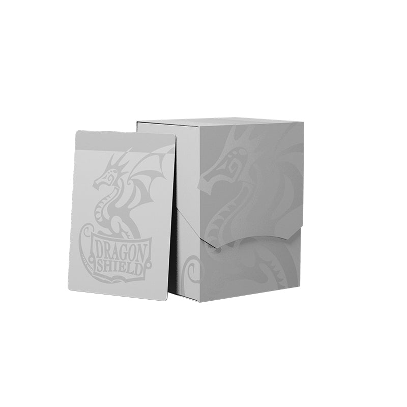 Dragon Shield Deck Box Ashen White fits 100 single sleeved or 80 double sleeved cards and fits inside large Nest box or Magic Carpet