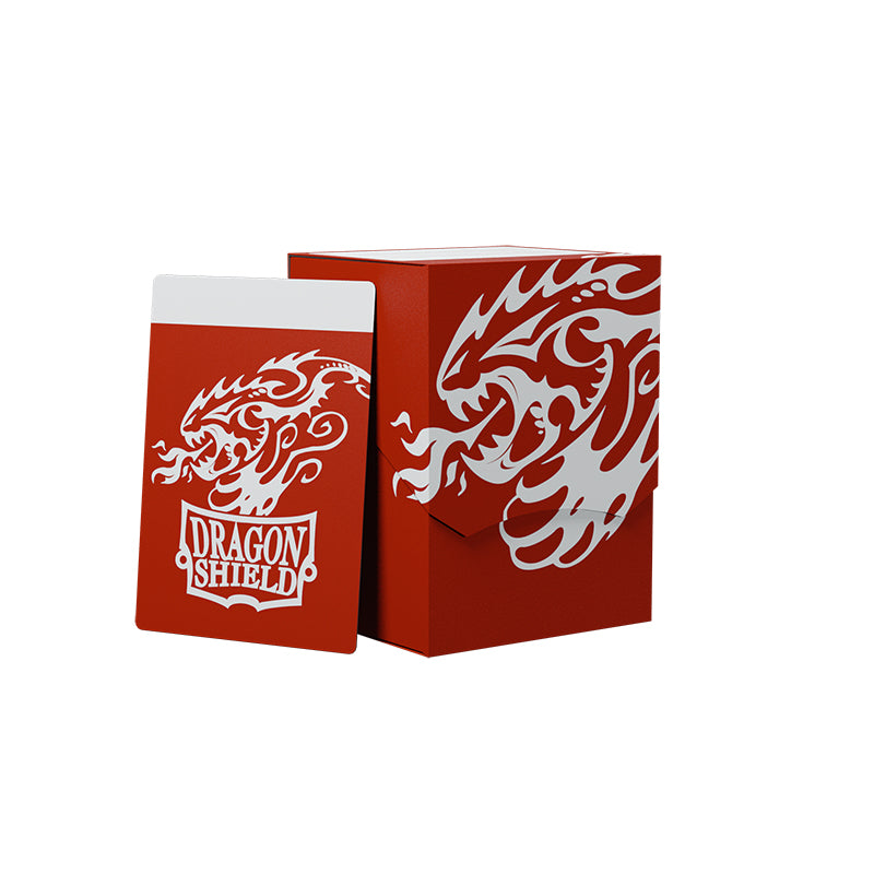 Dragon Shield Deck Box Red fits 100 single sleeved or 80 double sleeved cards and fits inside large Nest box or Magic Carpet