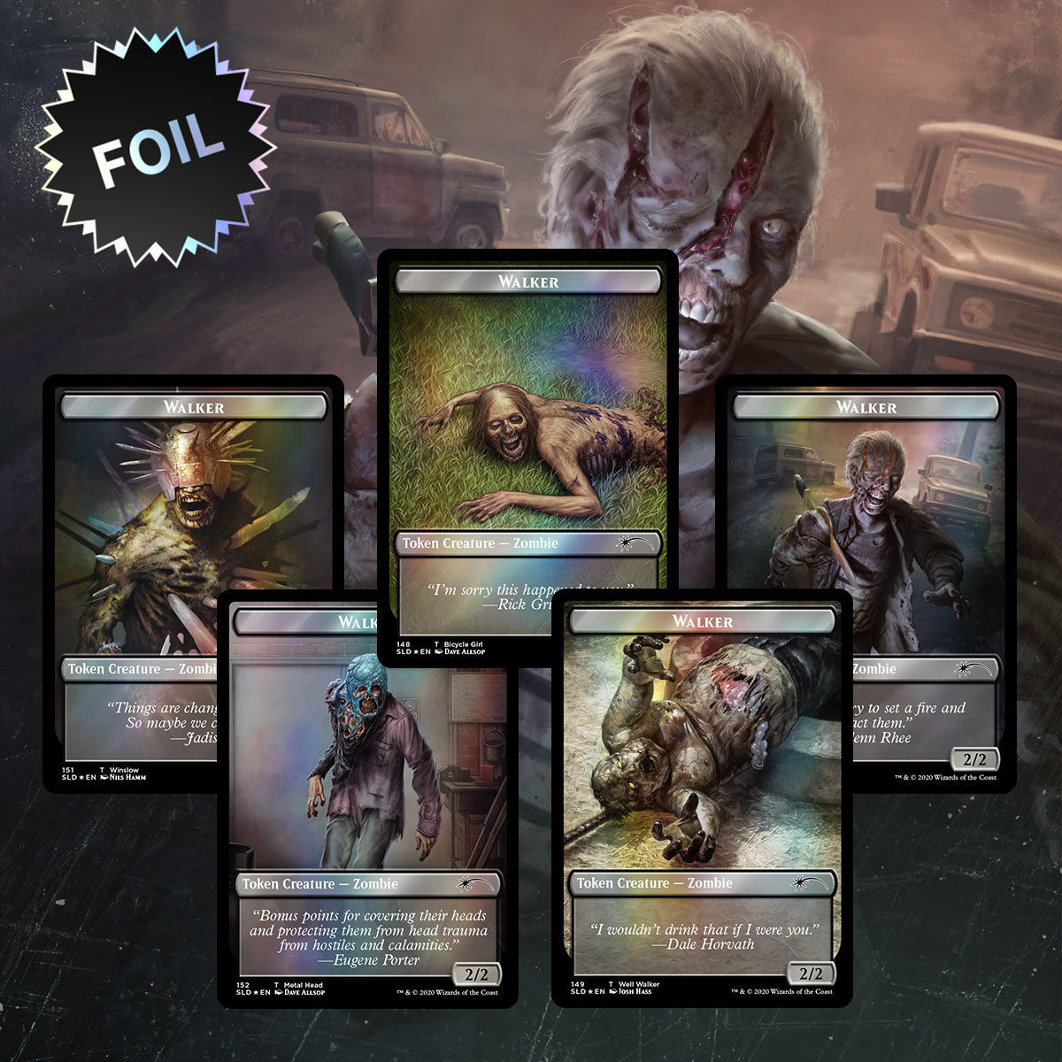 MTG x Walking Dead Secret Lair Token Cards