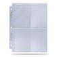 Ultra Pro 4-Pocket Secure Binder Pages For Toploaders Platinum Series (100)