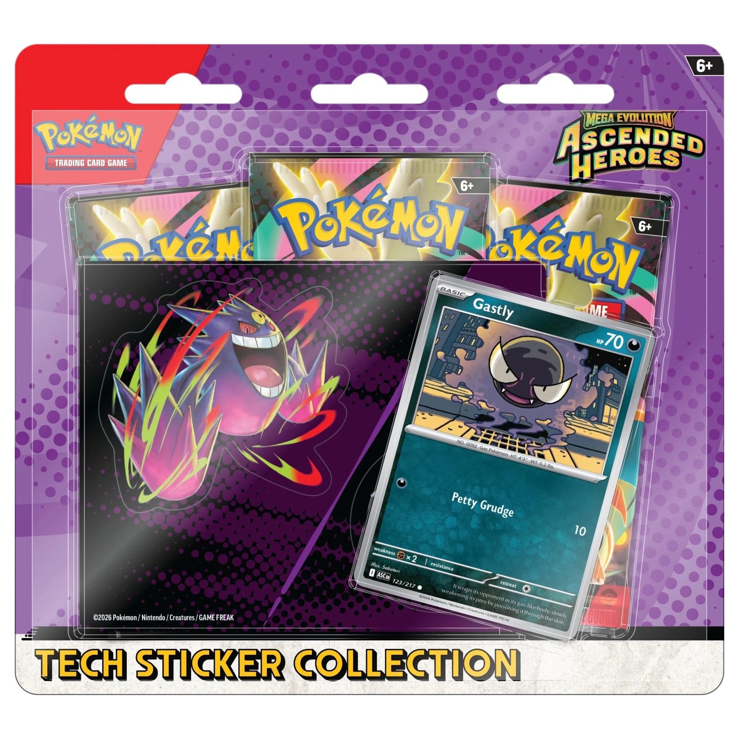 Ascended Heroes Gastly Card Tech Sticker Collection Blister