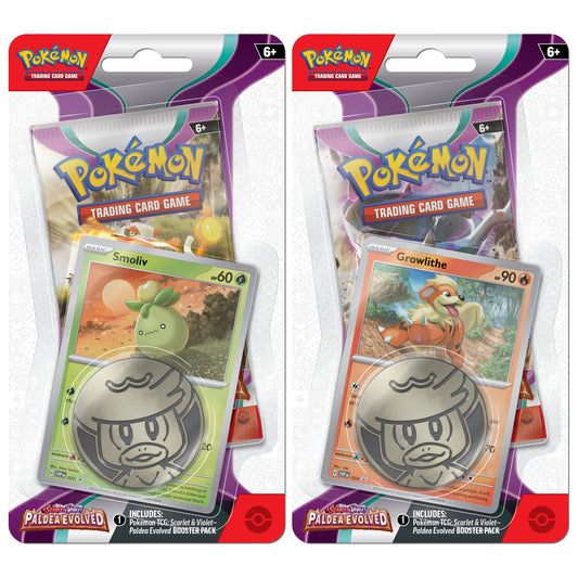 Pokemon Paldea Evolved Checklane Blister Pack Pair