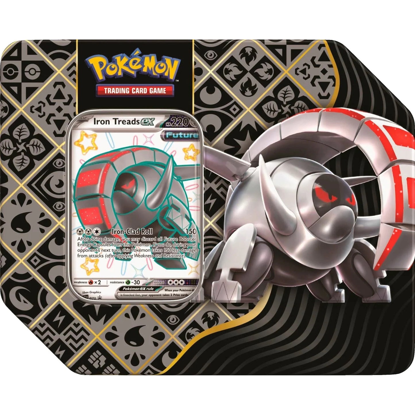 Pokemon Paldean Fates Iron Treads 7" Tin US Size