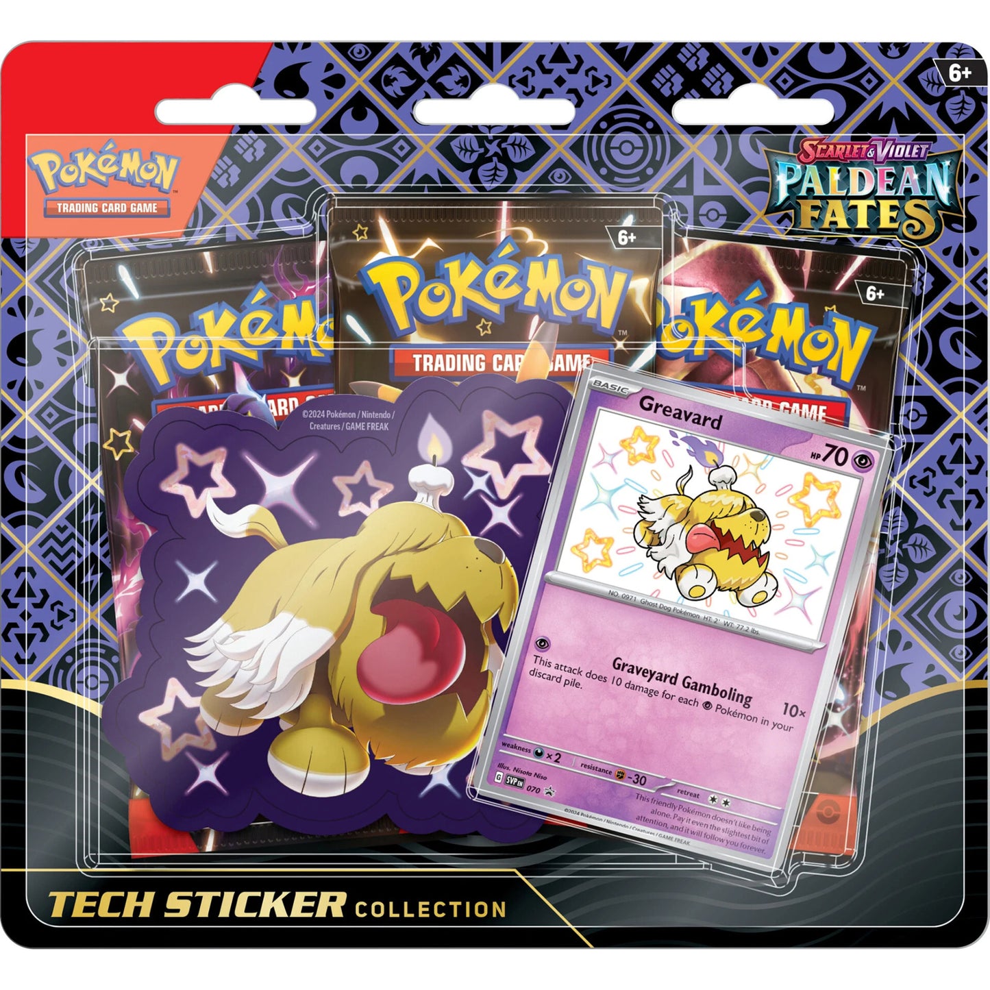 Paldean Fates Greavard Promo Tech Sticker Collection Blister