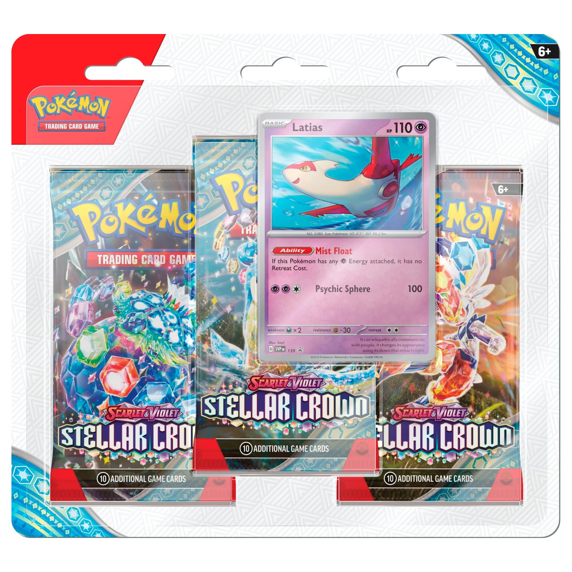 Pokemon Stellar Crown 3 Pack Blister Latias Promo SVP139