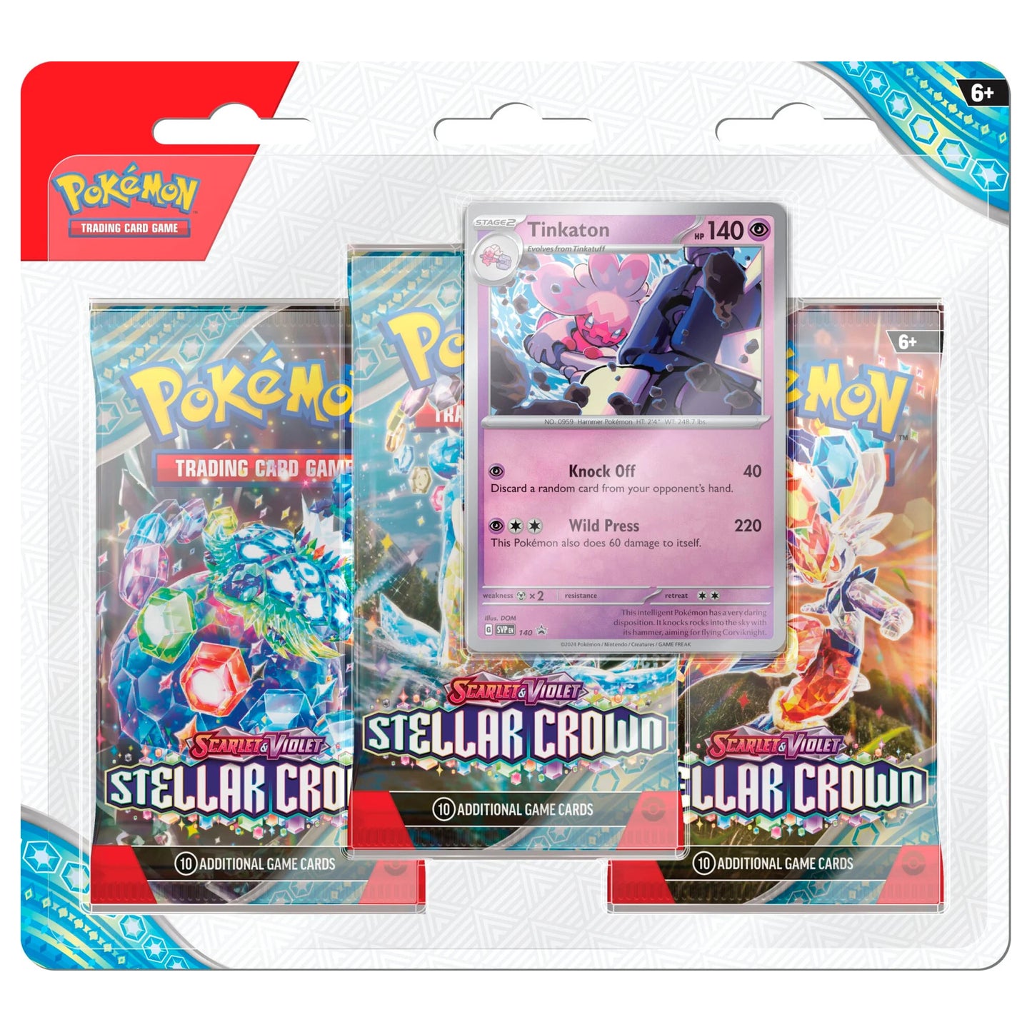 Pokemon Stellar Crown 3 Pack Blister Tinkaton Promo SVP140