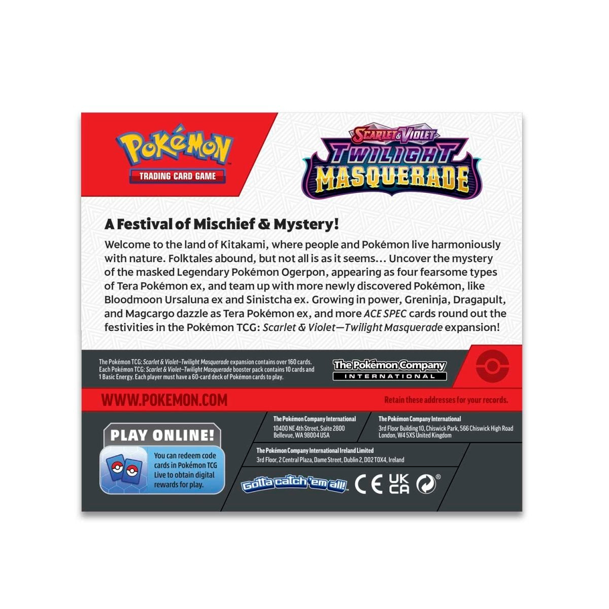 Pokemon Twilight Masquerade Booster Box back