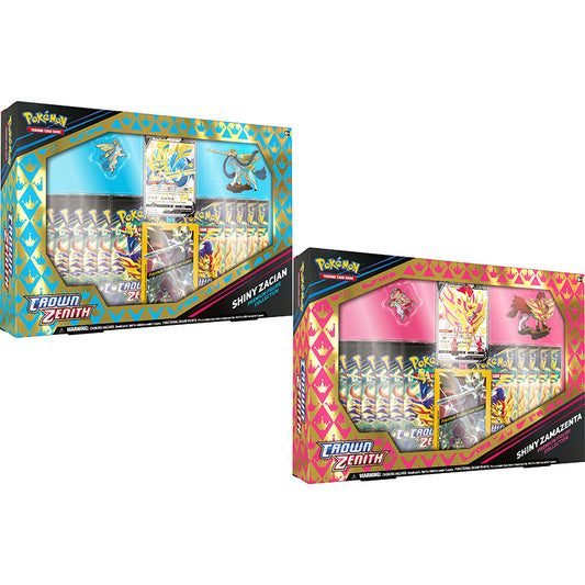 Crown Zenith Shiny Zacian & Zamazenta Premium Figure Collection Boxes Pair