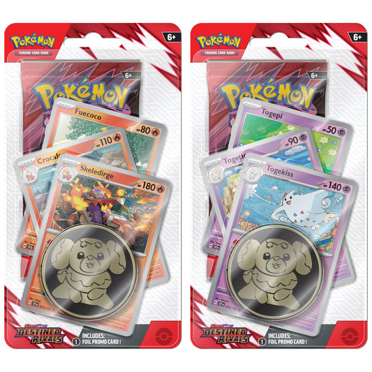 Pokemon Destined Rivals Premium Checklane Blister Pack Pair 3 Cards
