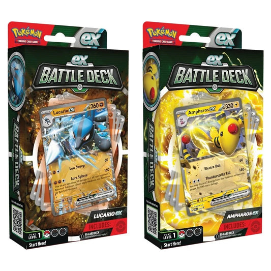 Pokemon Lucario ex & Ampharos ex Battle Decks Pair