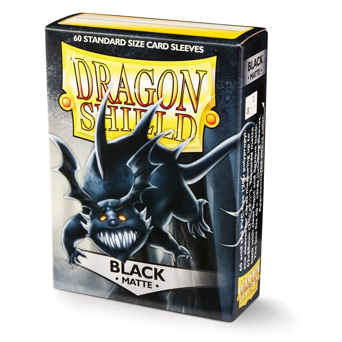 60 Matt Black TCG Card Sleeves Dragon Shield