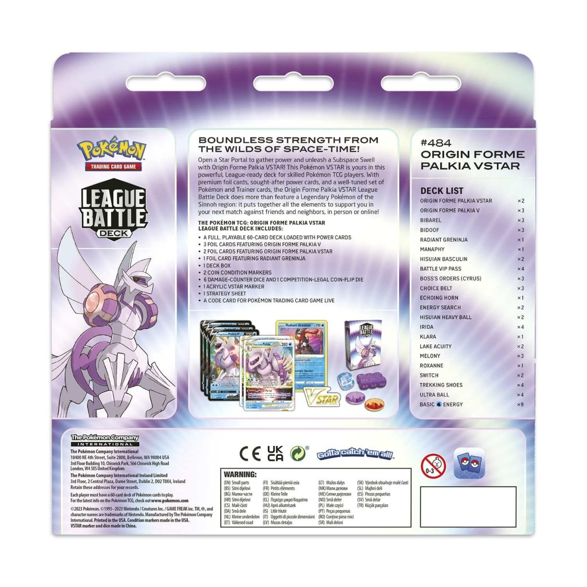 Pokemon Origin Forme Palkia League Battle Deck Contents
