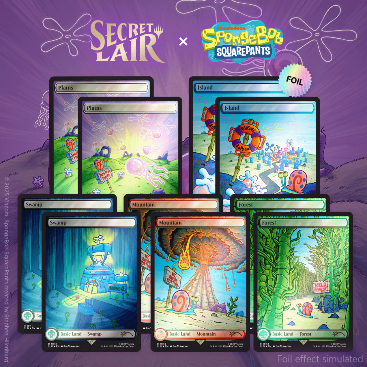 Magic The Gathering x Spongebob Squarepants Under the Sea Foil Edition Secret Lair