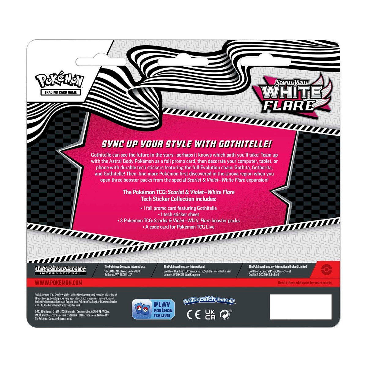 Pokemon White Flare Tech Sticker Collection Blister Back