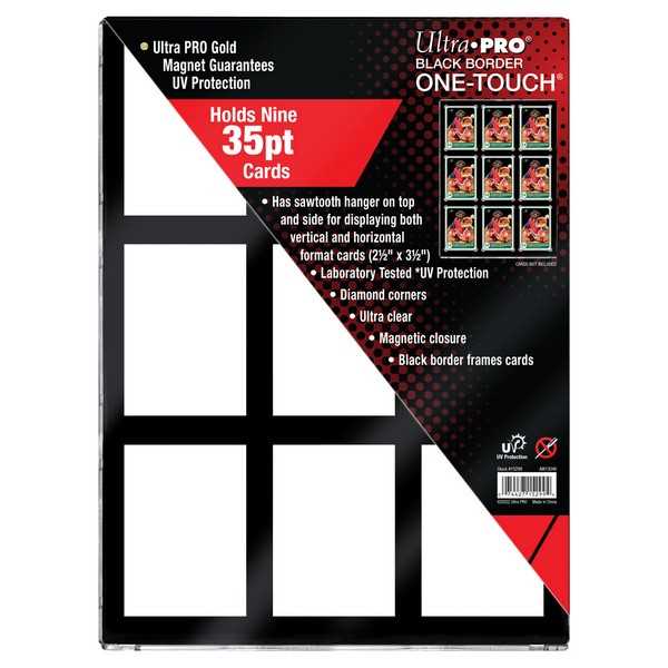 Ultra Pro 35pt 9-Card Black Border UV One-Touch Magnetic Holder