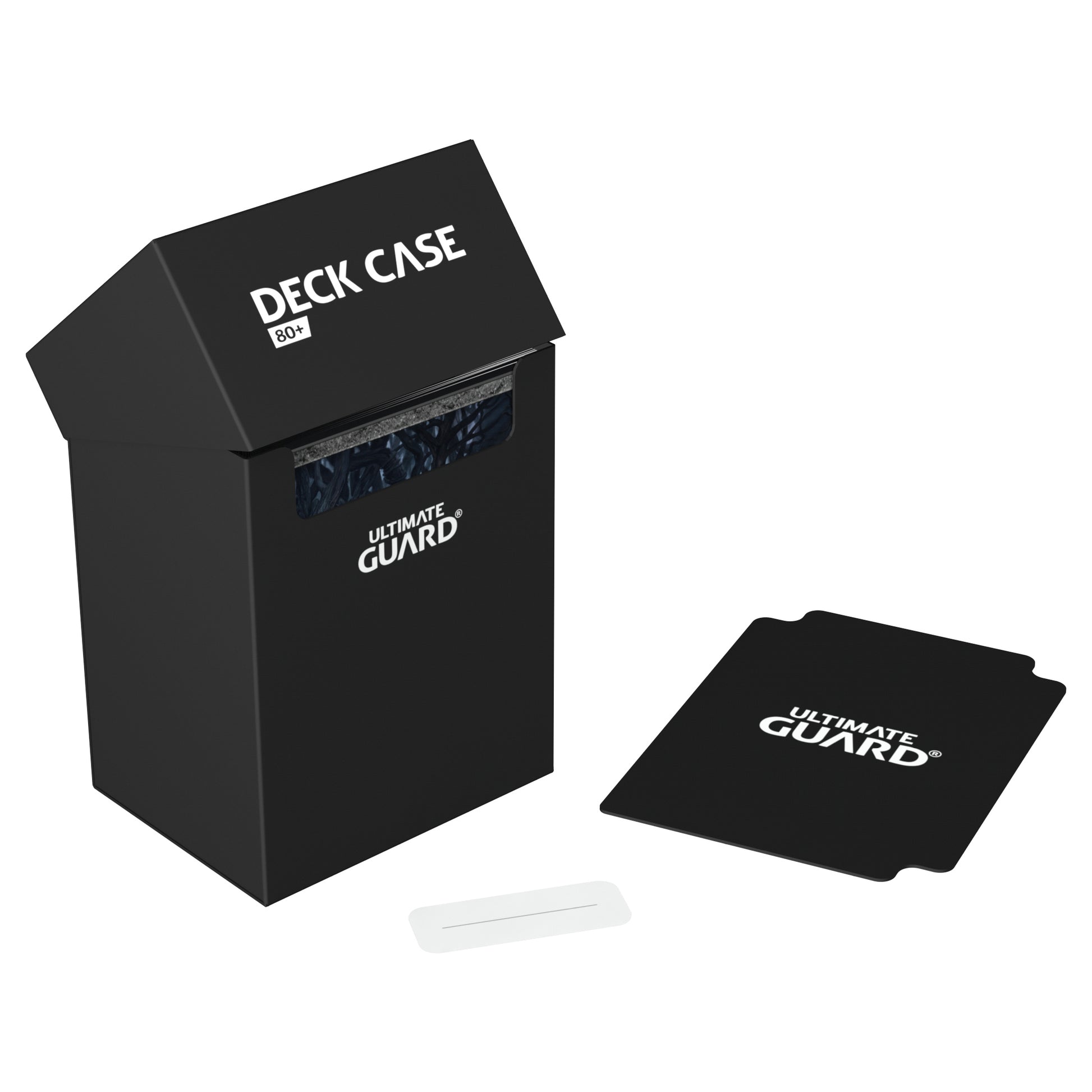 Ultimate Guard 80+ Black Deck Box with label and divider