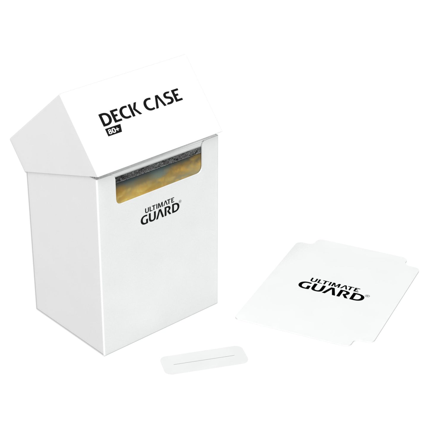 Ultimate Guard 80+ White Deck Box with label and divider