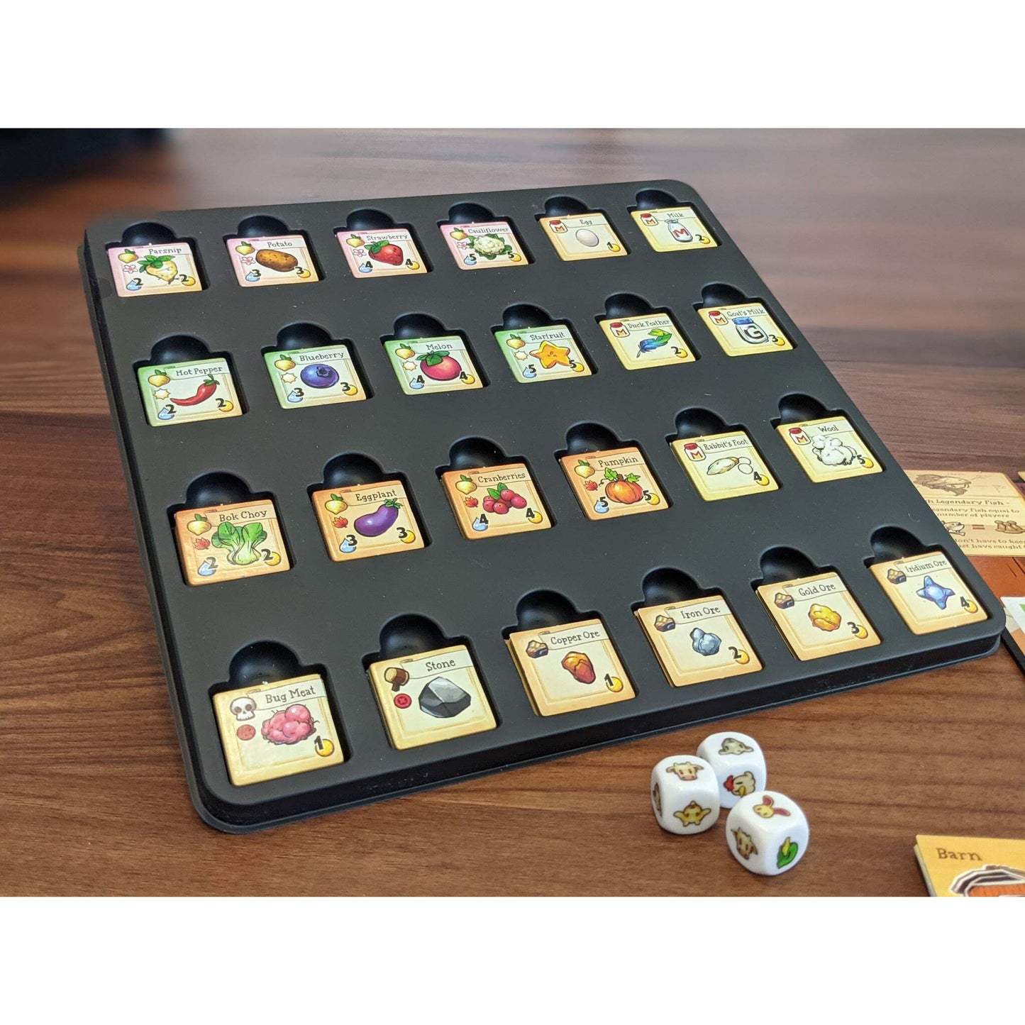 Stardew Valley Board Game Tiles and Dice