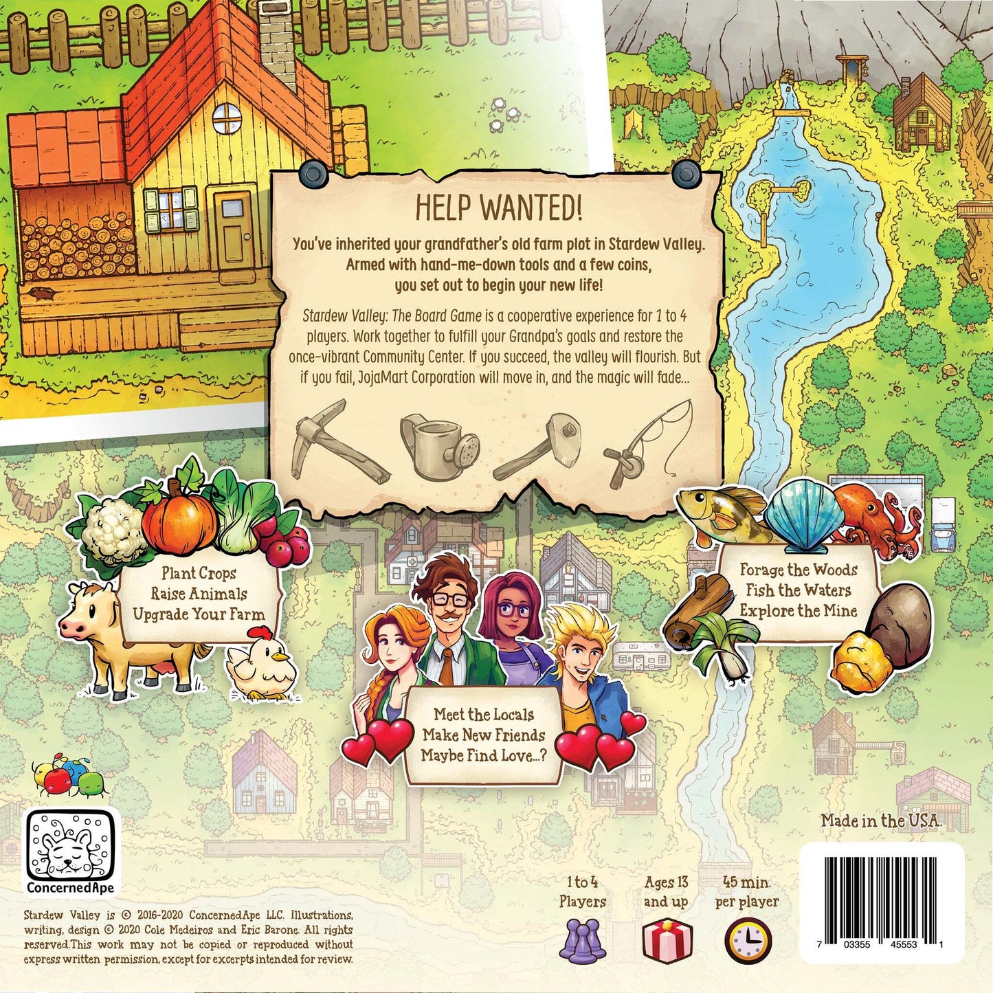 Stardew Valley: The Board Game back of box