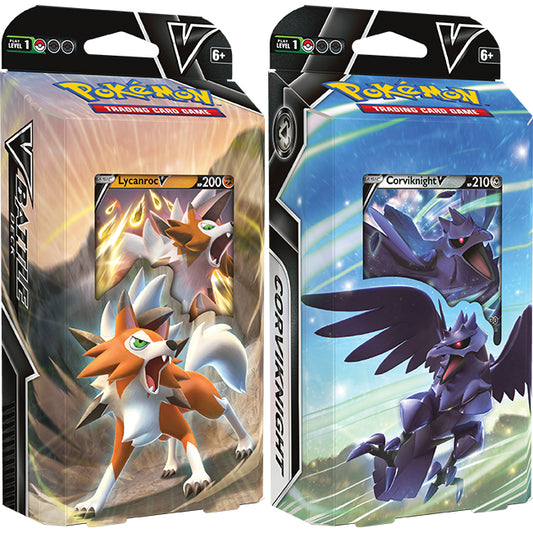 Pokemon Lycanroc V & Corviknight V Battle Decks Pair