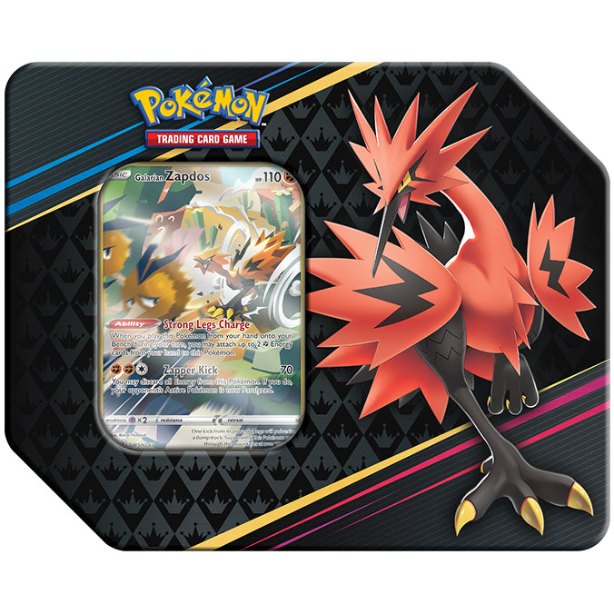 Pokemon Crown Zenith Galarian Zapdos 7" Tin US Size