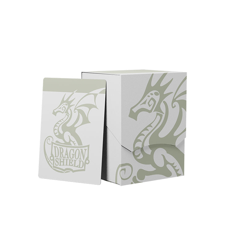 Dragon Shield Deck Box White fits 100 single sleeved or 80 double sleeved cards and fits inside large Nest box or Magic Carpet