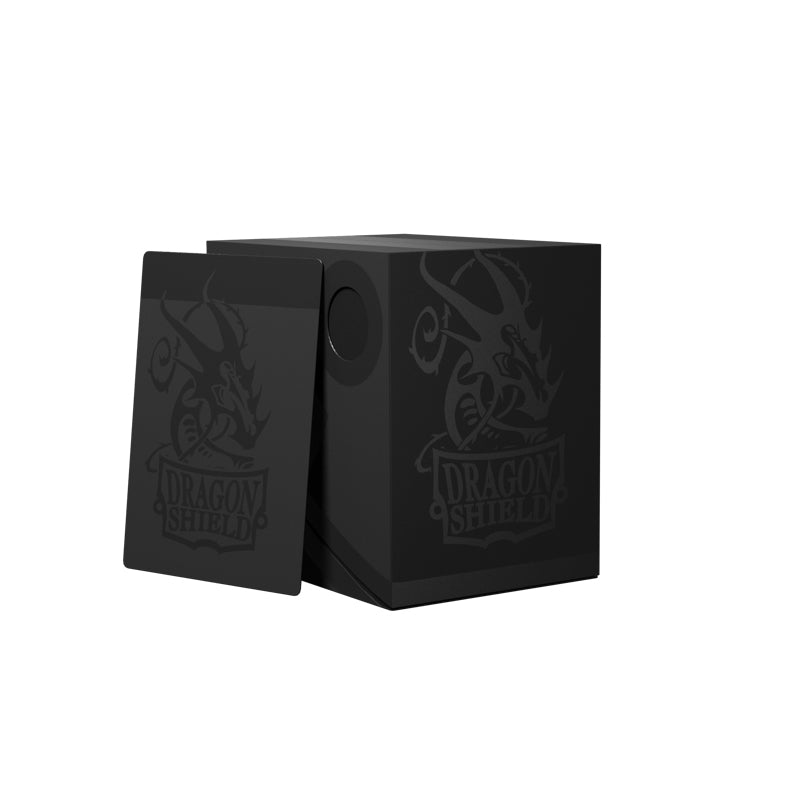 Dragon Shield Double Deck Box Shadow Black fits 150 single sleeved or 120 double sleeved cards and fits inside large Nest box or Magic Carpet