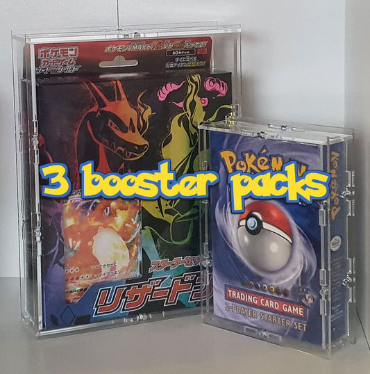 Pandora Case Acrylic 3 English Booster Packs Display For Pokemon