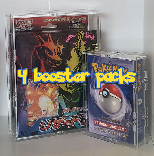 Pandora Case Acrylic 4 English Booster Packs Display For Pokemon