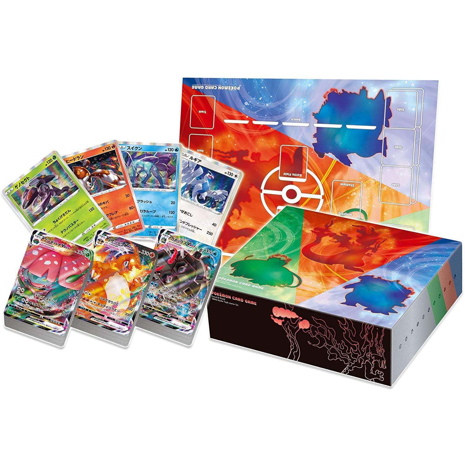 Japanese Pokemon VMAX Triple Starter Set Contents