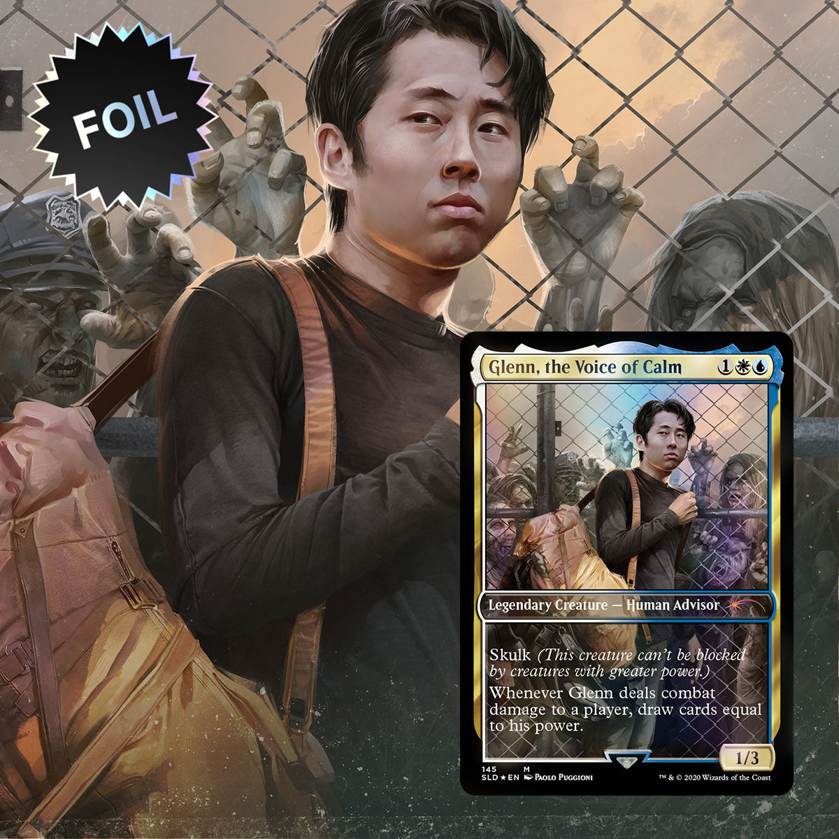MTG x Walking Dead Secret Lair Card Glenn the Voice of Calm